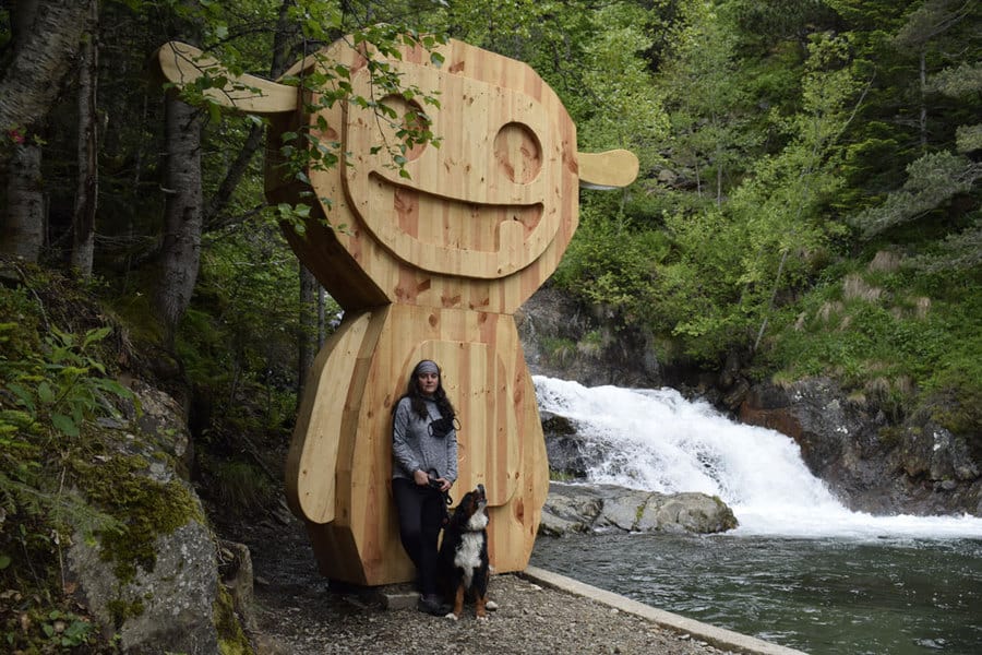 Escultura de madera de un tamarro