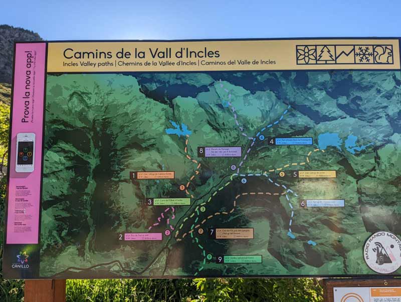 cartel informativo con las rutas